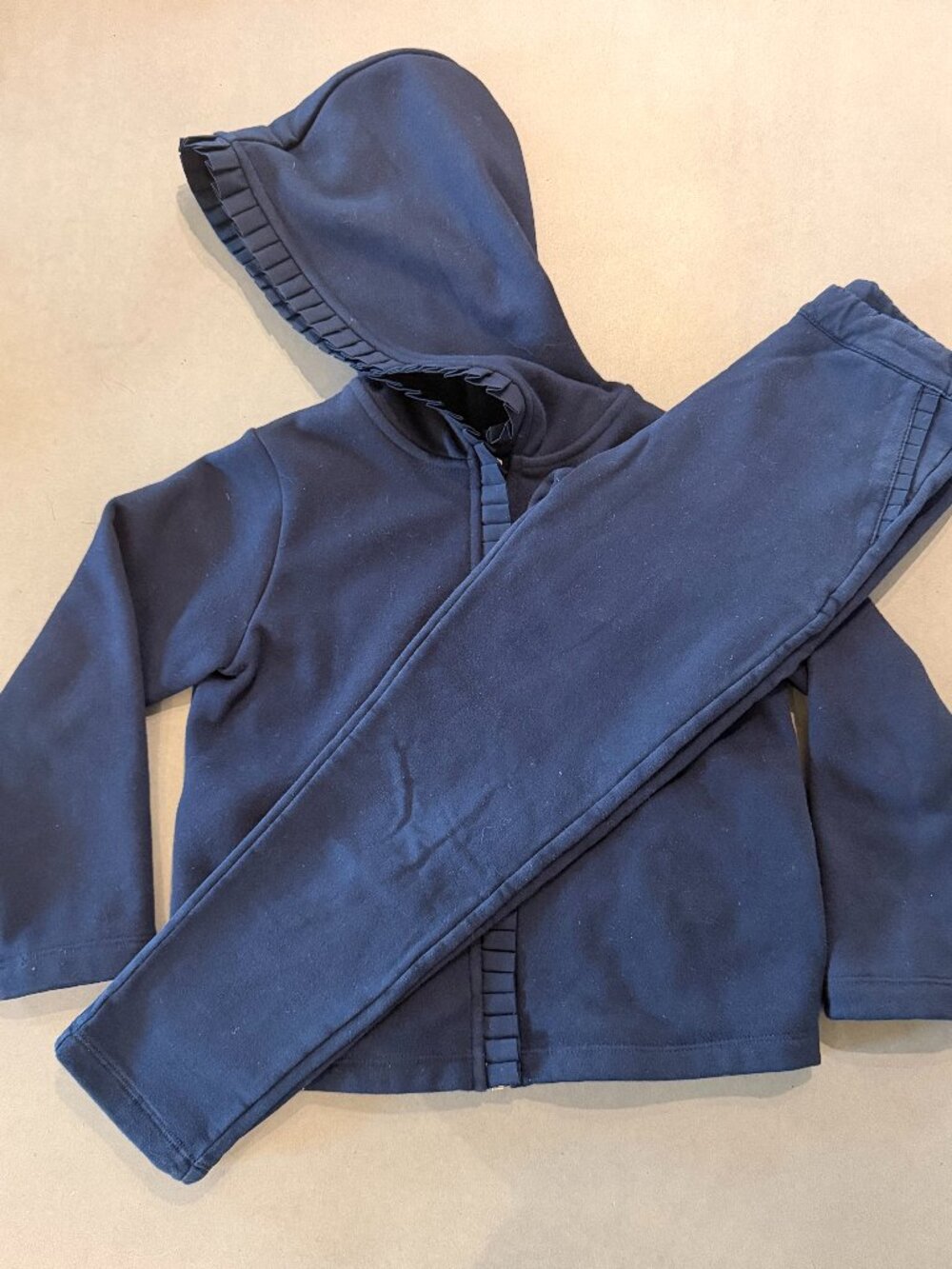 Jacadi Navy Fleece Hoodie & Pants Set 6A
